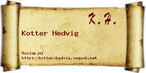 Kotter Hedvig névjegykártya
